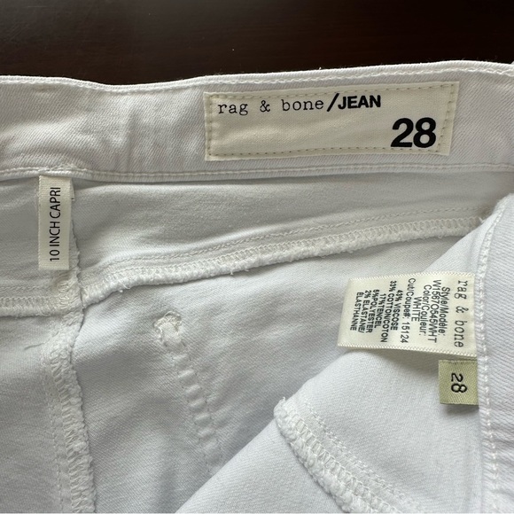 Rag & Bone 10 inch Capri Skinny White Jeans - Picture 10 of 16